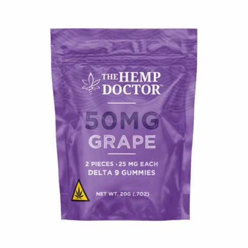 The Hemp Doctor Gummies Grape 50mg 2ct D9