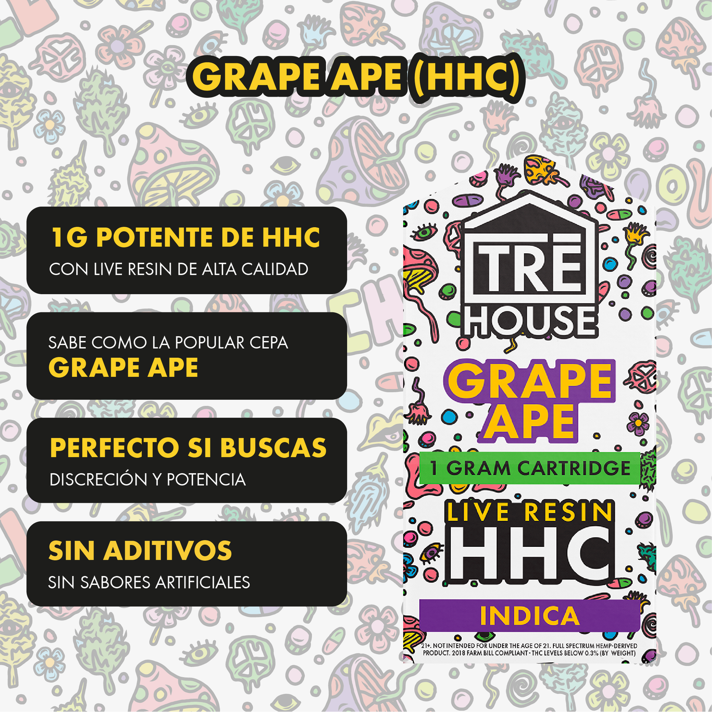 Tre House Cartridge Grape Ape (Live Resin/HHC)