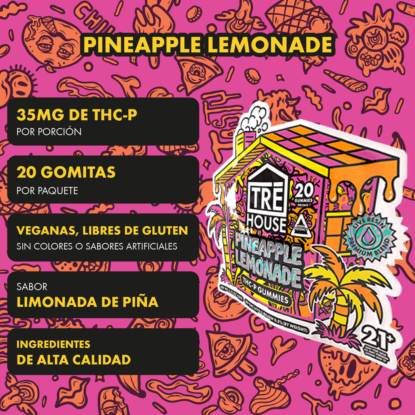 Tre House Gummies Pineapple Lemonade THC-P 20ct