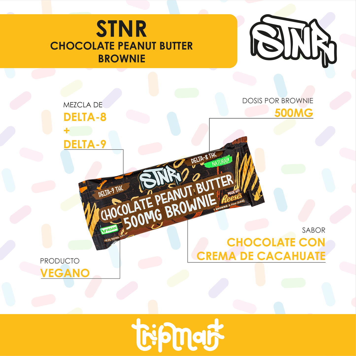 STNR Brownie Chocolate Peanut Butter D8/D9 (500mg)