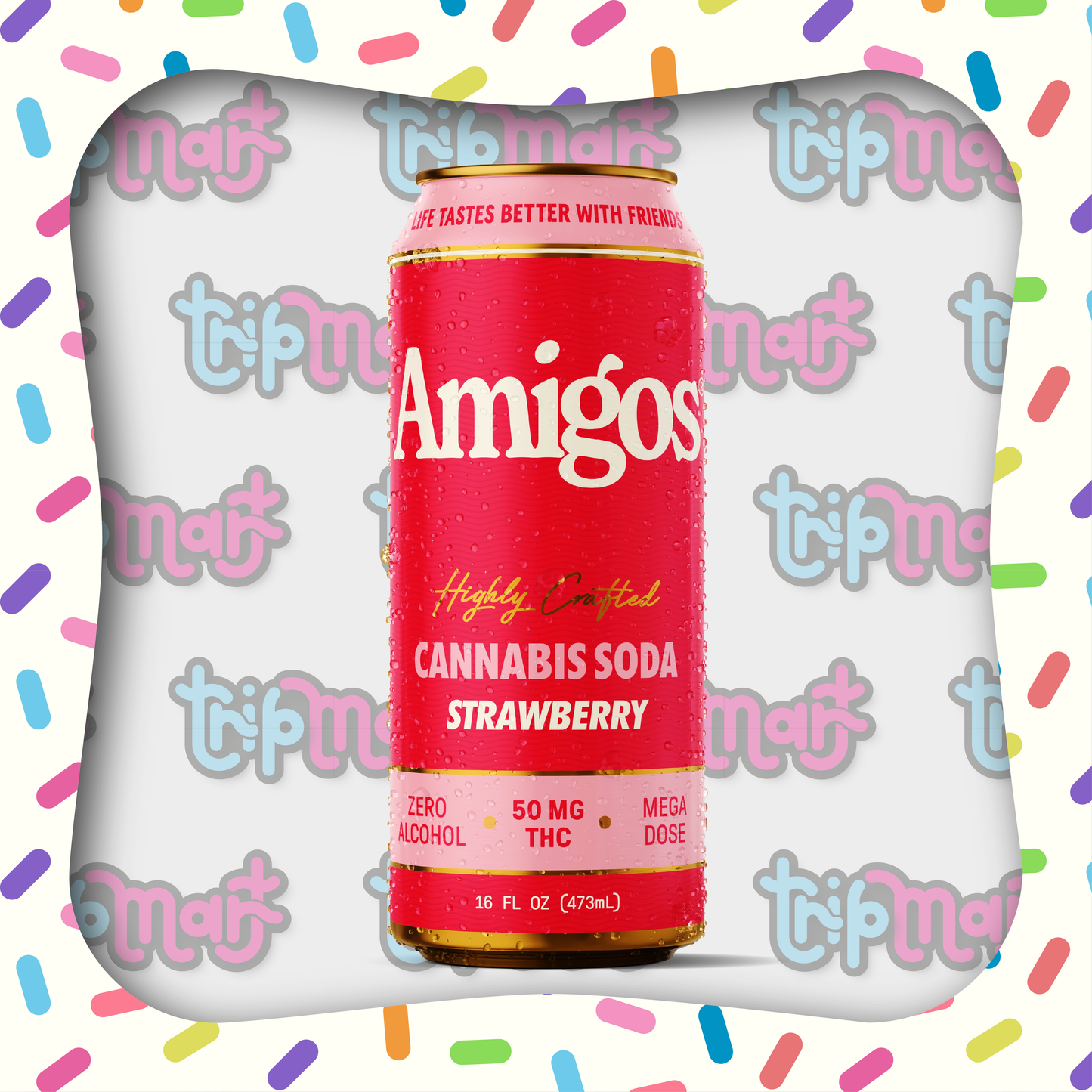 Amigos Soda – Strawberry | Refresco infusionado con 50mg THC