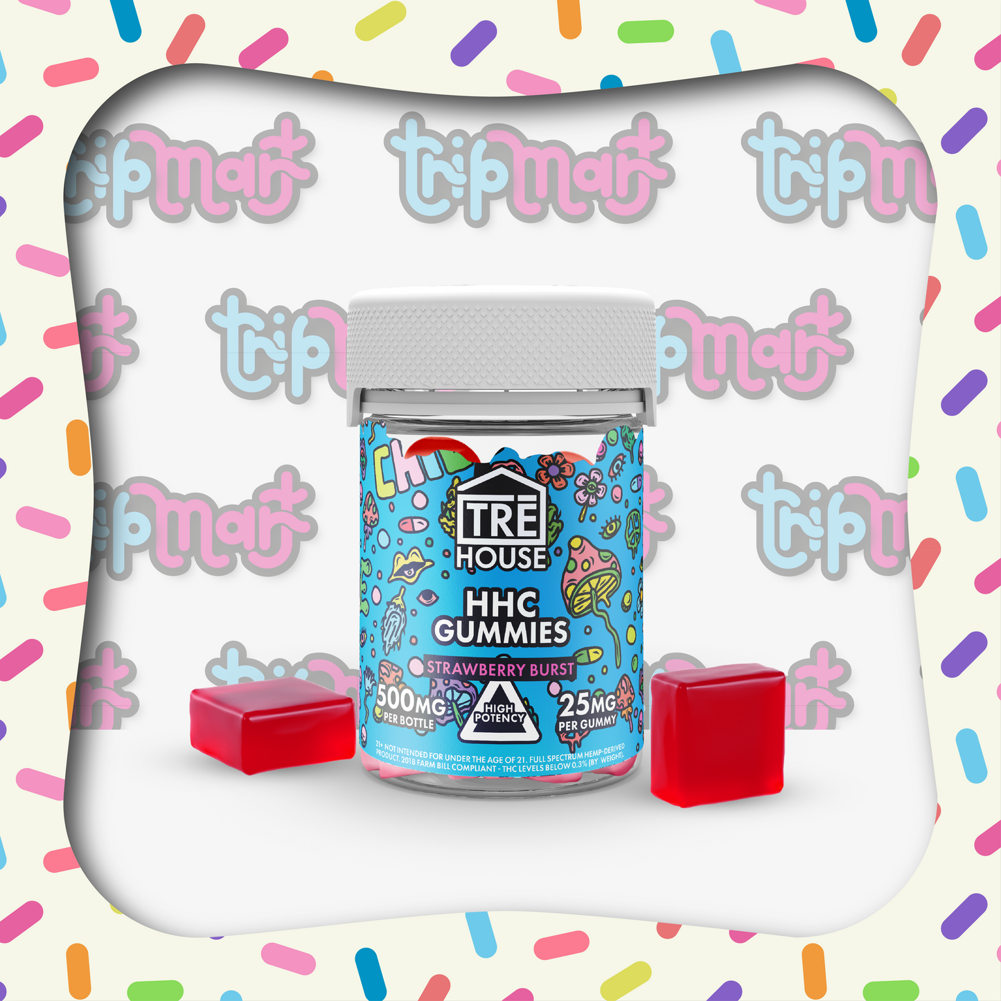 Tre House Gummies Strawberry Burst HHC 25mg 20ct