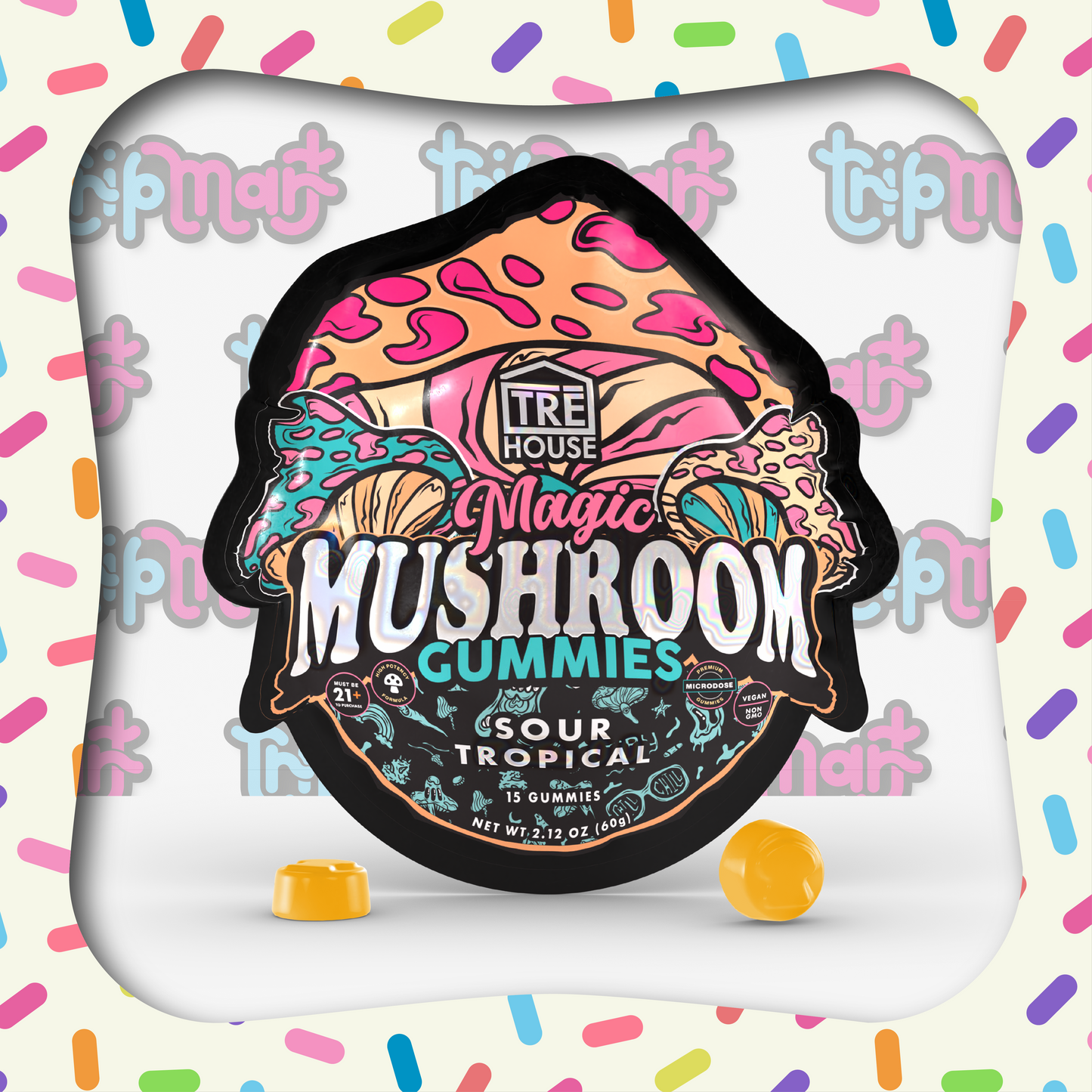 Tre House Gummies Magic Mushrooms Sour Tropical
