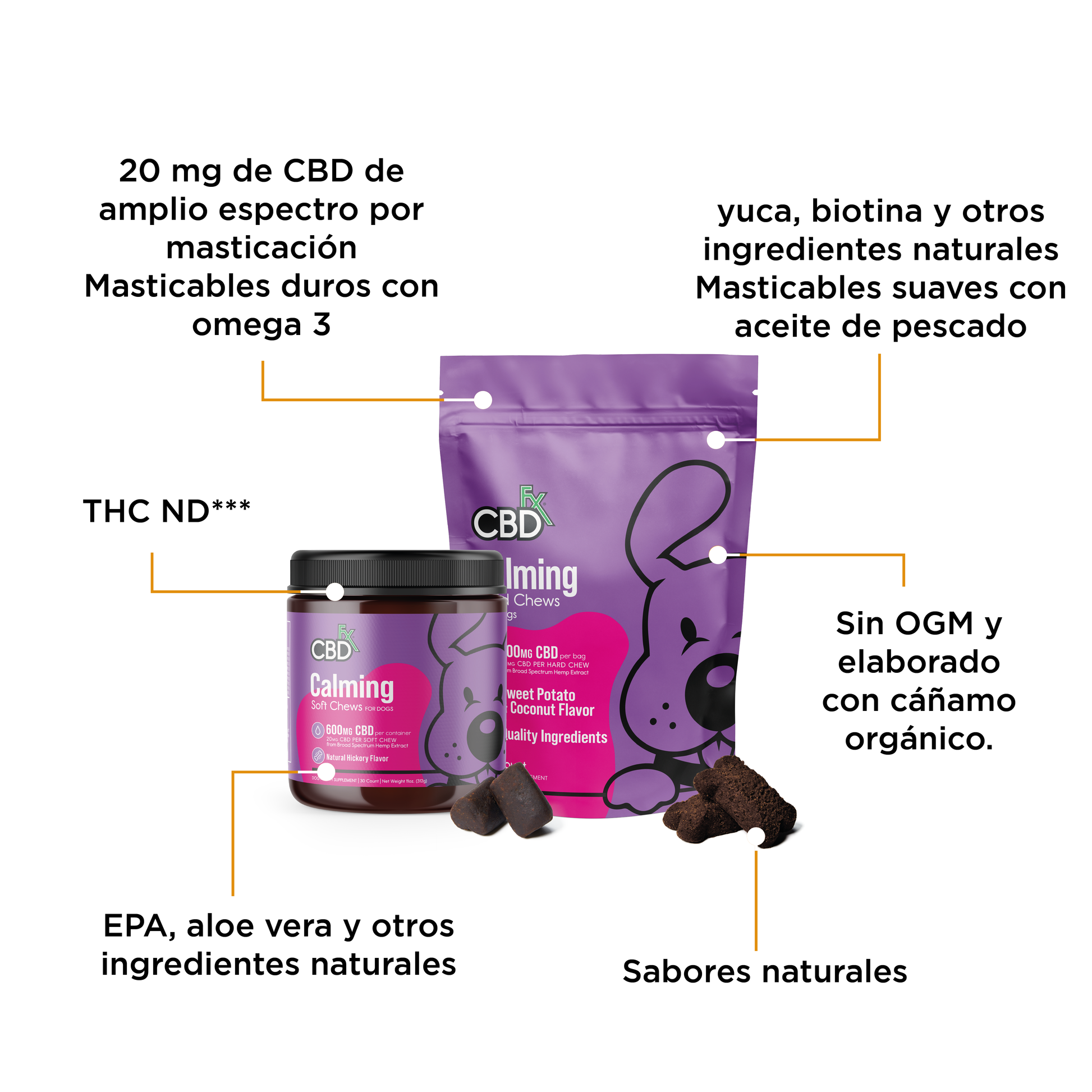 Premios CBD para mascotas calmantes