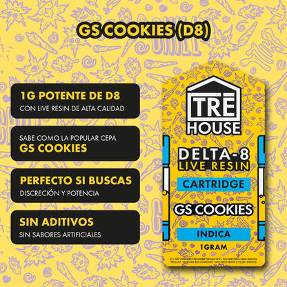 Tre House Cartridge GS Cookies (Live Resin/Delta 8)