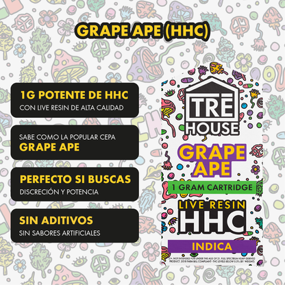 Tre House Cartridge Grape Ape (Live Resin/HHC)