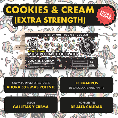 Tre House Chocolate Bar Magic Mushrooms Cookies & Cream  Extra Strength
