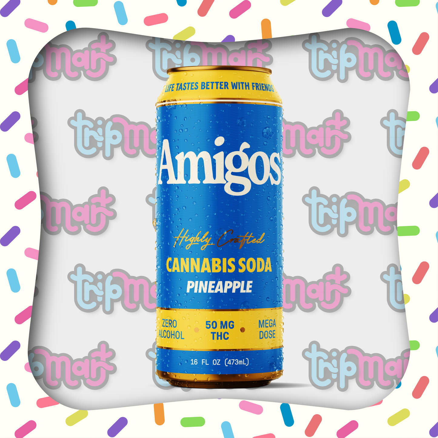 Amigos Soda – Pineapple | Refresco infusionado con 50mg THC