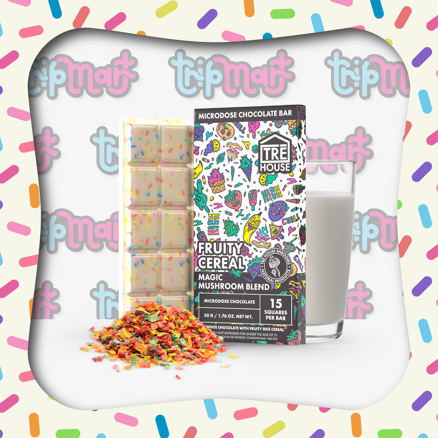 Tre House Chocolate Bar Magic Mushrooms Fruity Cereal
