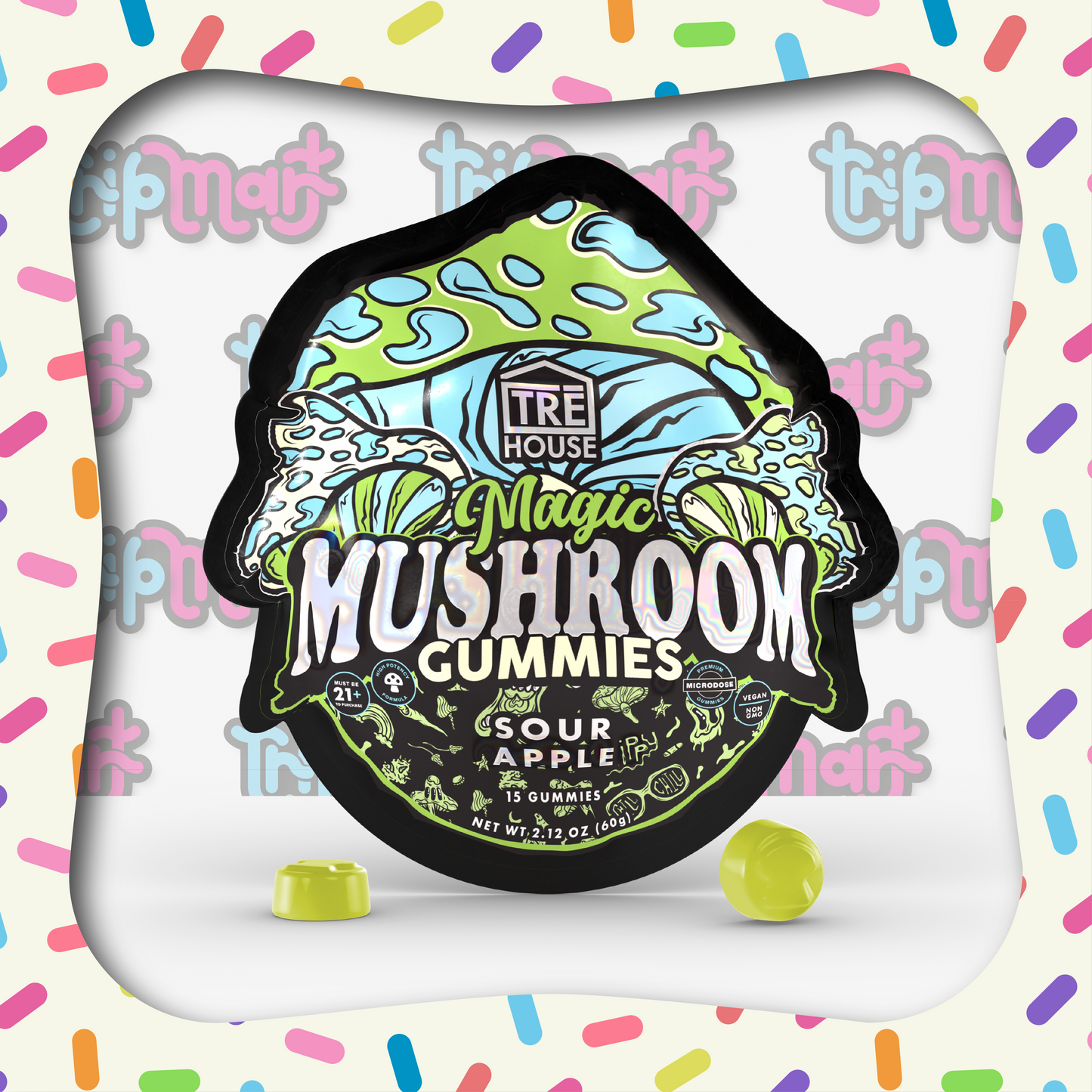 Tre House Gummies Magic Mushrooms Sour Apple