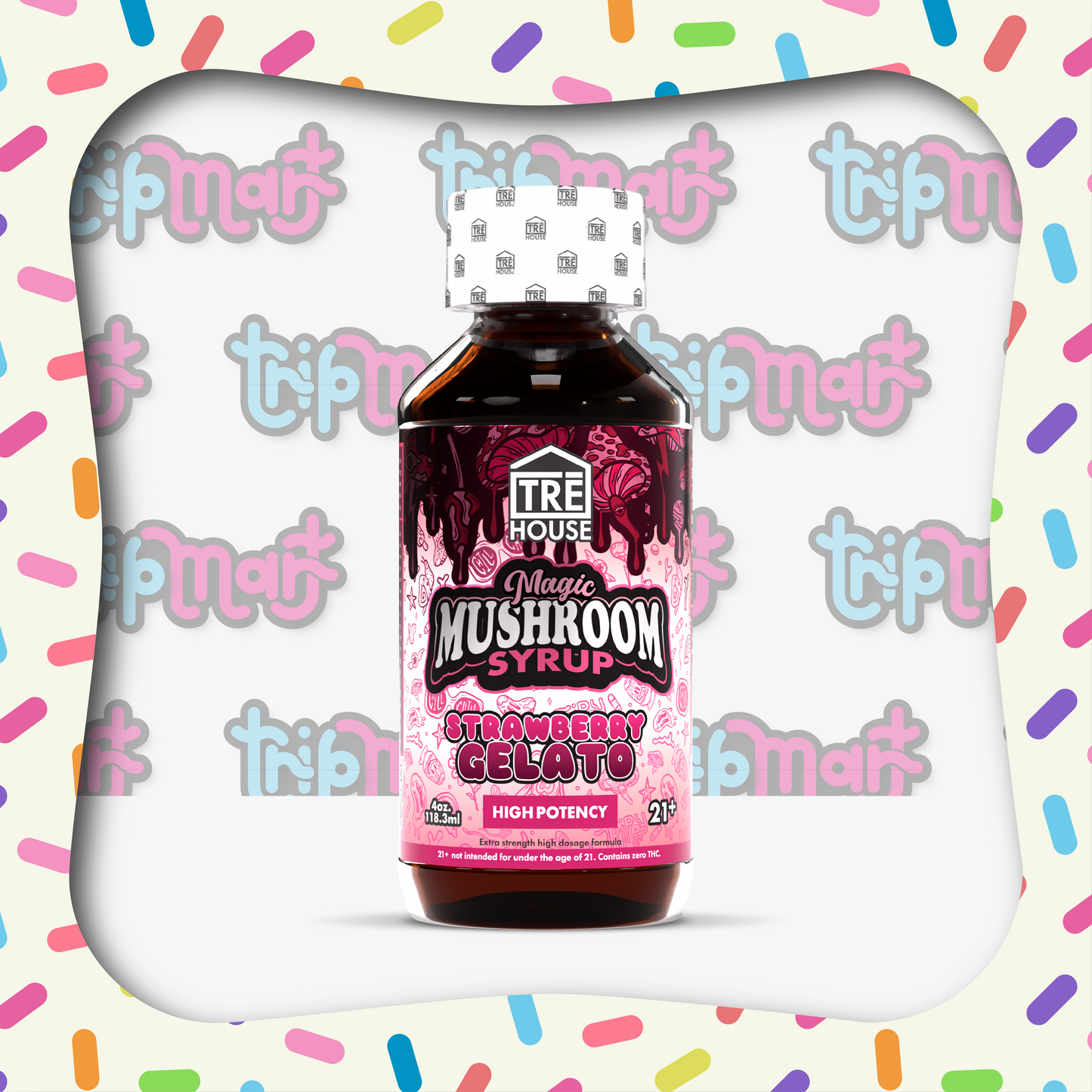 Tre House Syrup Magic Mushrooms Strawberry Gelato