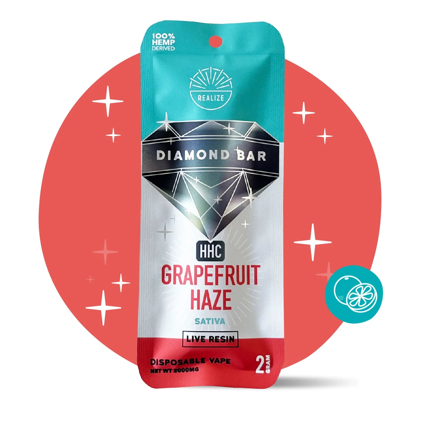 Realize Diamond Bar Grapefruit Haze 2G (HHC)